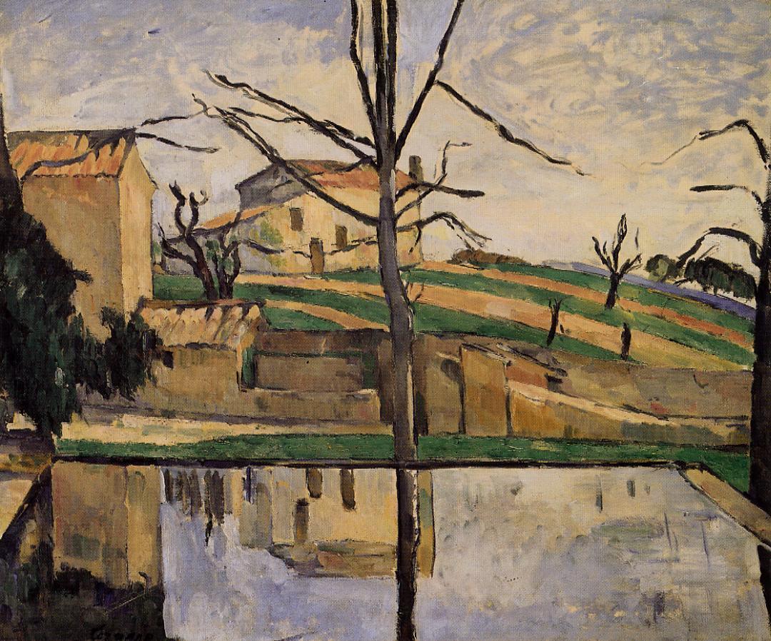 The Pool at Jas de Bouffan - Paul Cezanne Painting
